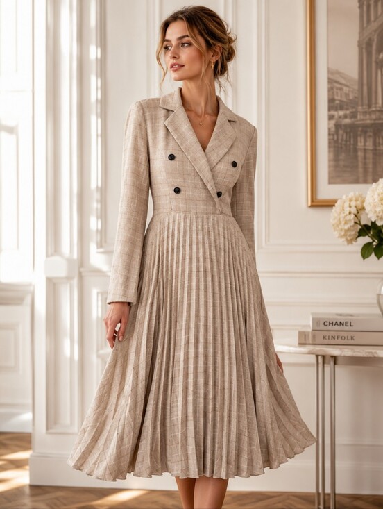 Simplee Apparel Dresses & Skirts - NWT Simplee Pleated Blazer Maxi Dress — Size Large